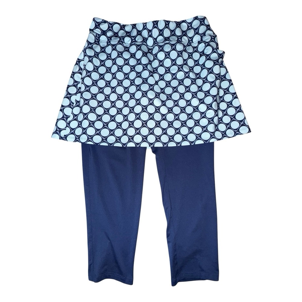Sansoleil Size M Skirted Capri Leggings 2 in 1 UPF 50+ Geometric Golf Balls